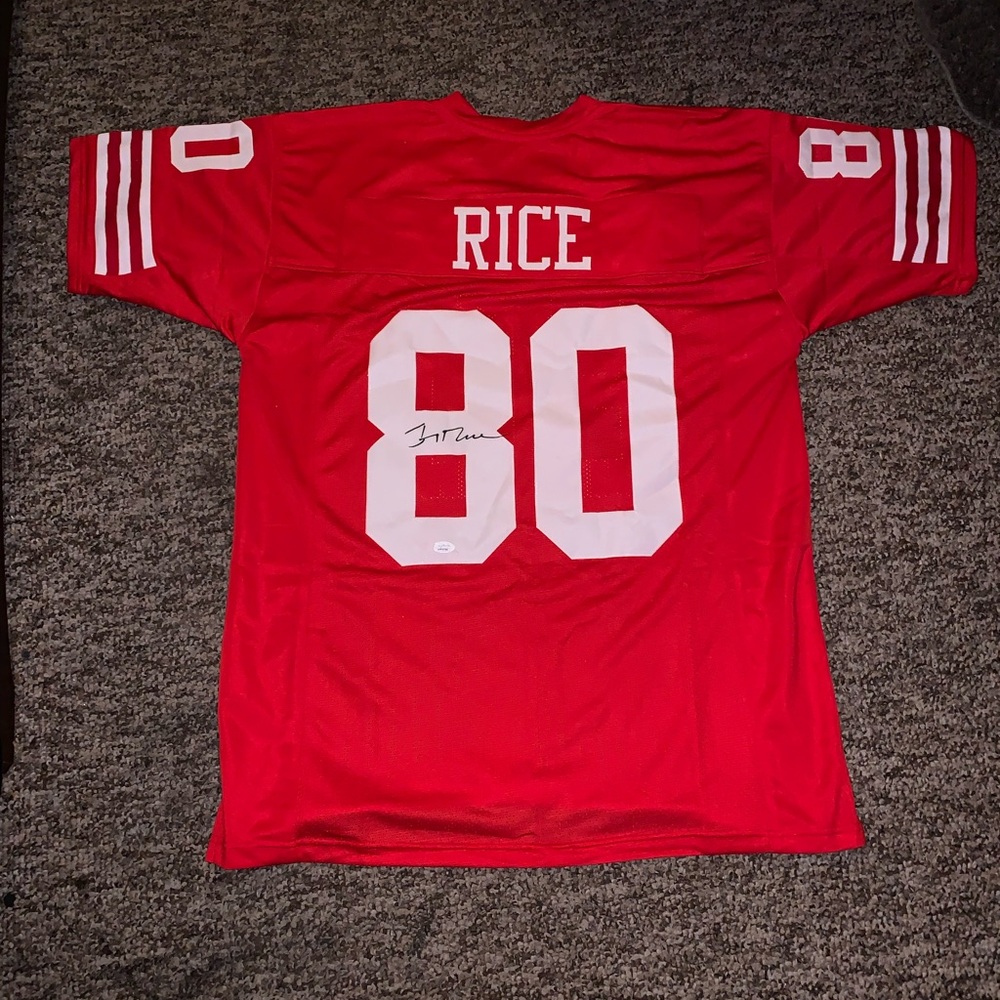 Jerry Rice Scarlet San Francisco 49ers SIGNED size XL